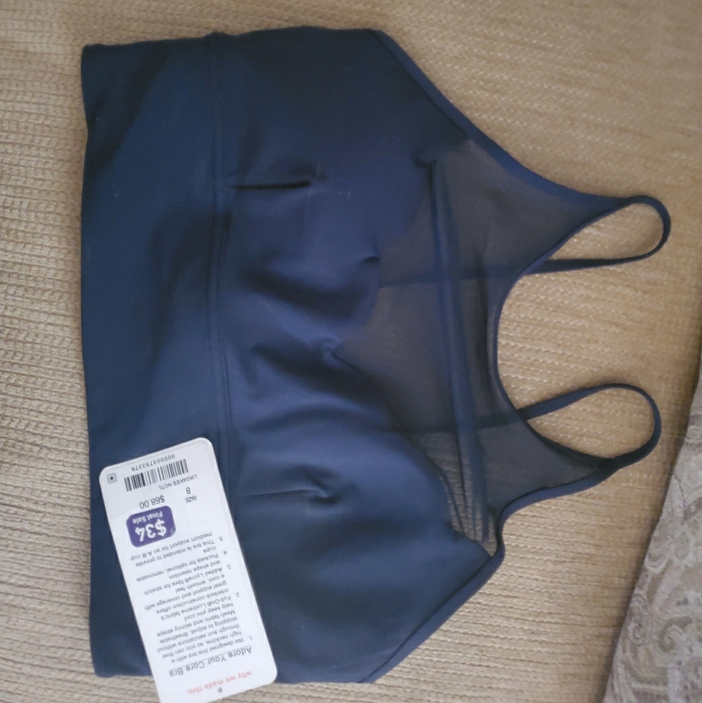 NWT SZ8 Adore Your Core Sports Bra by Lululemon.
